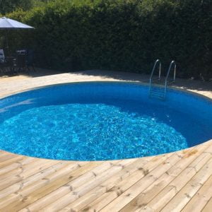 Planet Pool Stålväggspool Premium Rund 5 x 1,5m Carrara